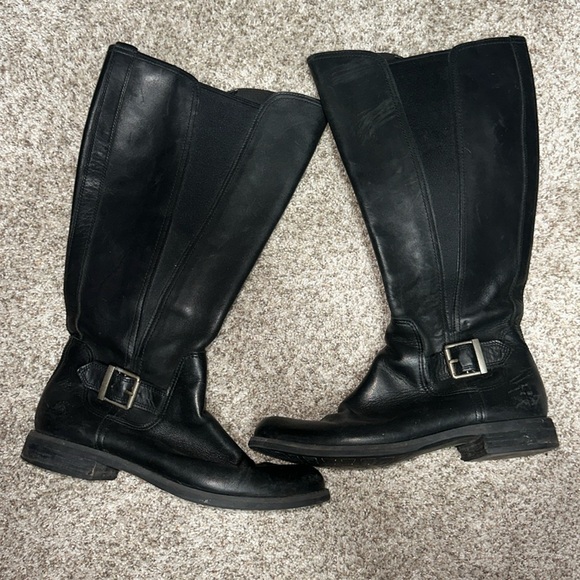 Timberland Earthkeeper Savin Hill Tall Riding Boots Black Leather W 8.5 A124T - Picture 2 of 7